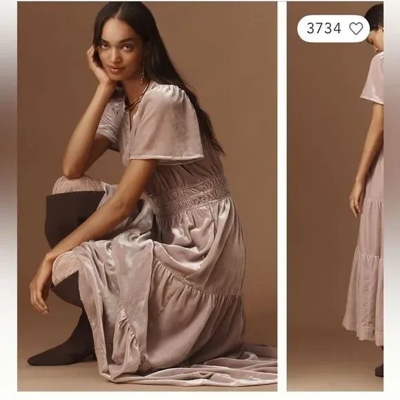 The Somerset Maxi Dress:
Velvet Edition by Anthropologie in Lavender - Picture 5 of 9